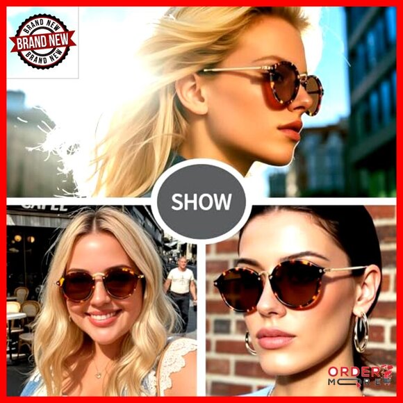 Polarized Round Sunglasses TR90 Frame UV Protection Retro Style